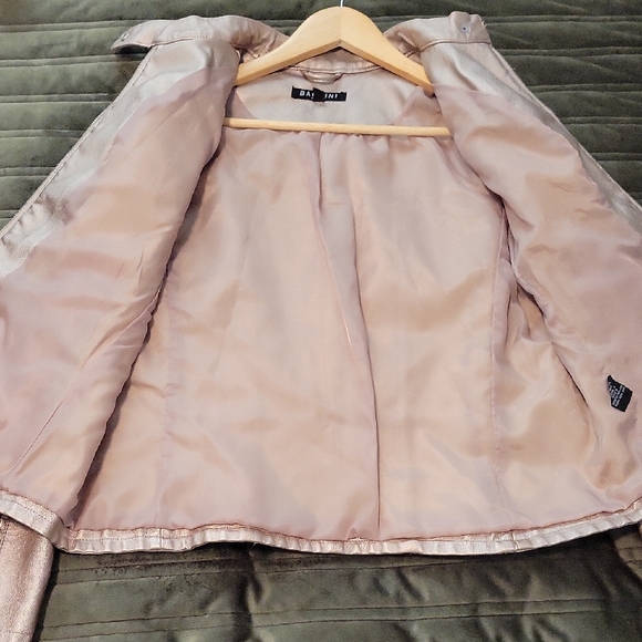Baccini Women's Champaigne Metallic Vegan Leather Jacket - Picture 9 of 11